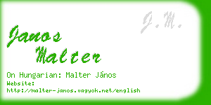 janos malter business card